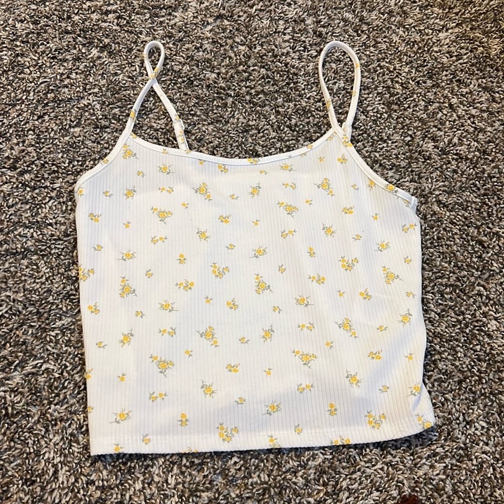 Cropped sunflower tank